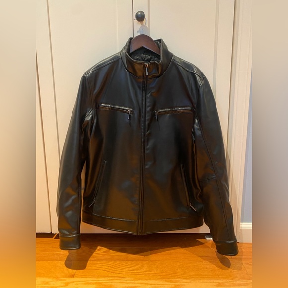 London Fog Faux Leather Moto Jacket Medium - Picture 1 of 7